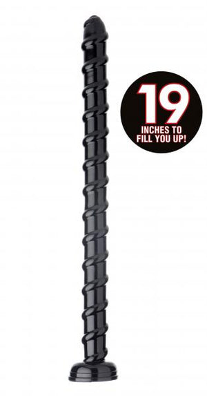 Hosed 19 Inches Swirl Hose Anal Snake Black