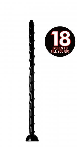 Hosed 18 Inches Swirl Thin Anal Snake Black