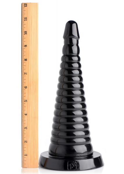 Giant Ribbed Anal Cone Black