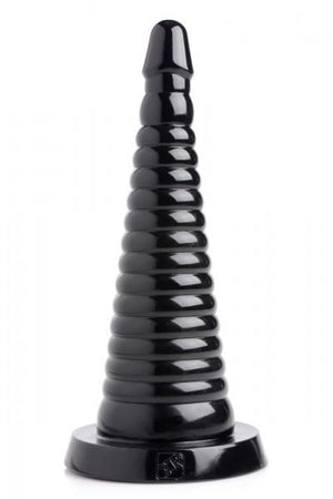 Giant Ribbed Anal Cone Black