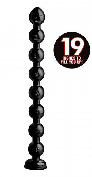 Hosed 19 Inches Beaded Thick Anal Snake Black