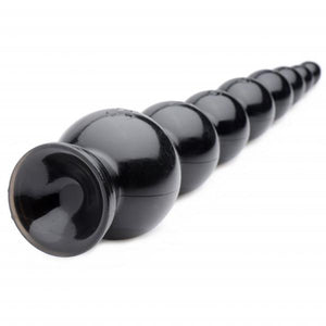 Hosed 19 Inches Graduated Bead Anal Snake Black