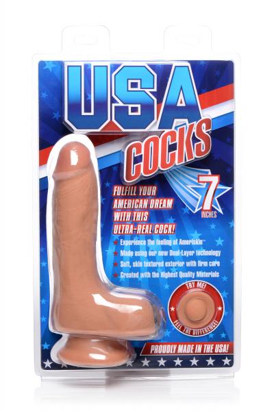 7 Inches Ultra Real Dual Layer Dildo Beige