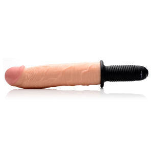 Onslaught Xxl Vibrating Giant Dildo Thruster Beige