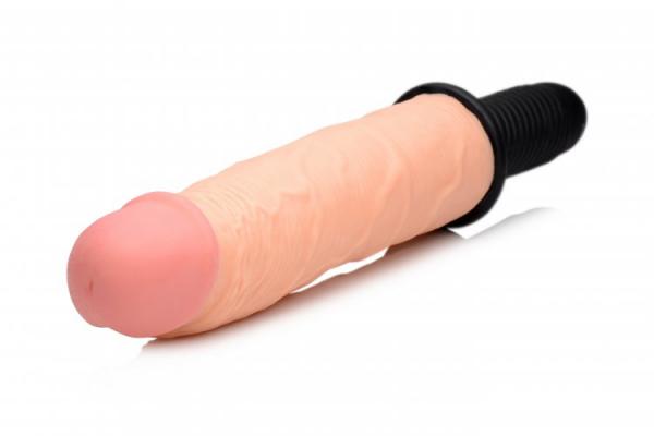 Onslaught Xxl Vibrating Giant Dildo Thruster Beige