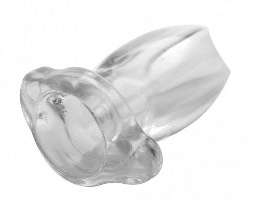 Peephole Clear Hollow Anal Plug Small