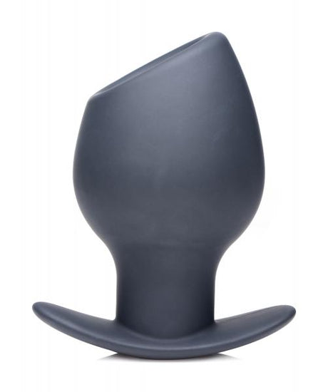 Ass Goblet Silicone Hollow Anal Plug Small Black