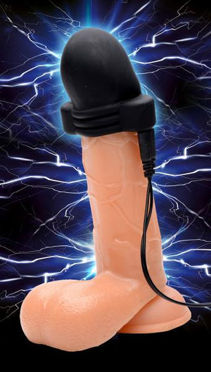Lightning Hood E Stim Penis Head Teaser Black