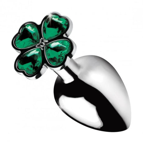 Booty Sparks Lucky Clover Gem Anal Plug Large Silver