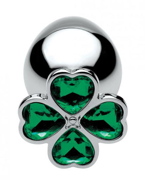 Booty Sparks Lucky Clover Gem Anal Plug Large Silver