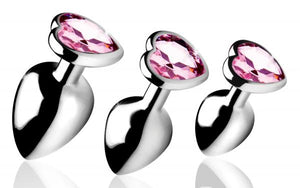 Booty Sparks Pink Heart Gem Anal Plug Set