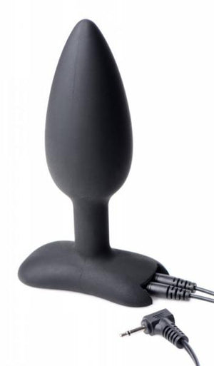 Bum Shock E Stim Silicone Anal Plug Black