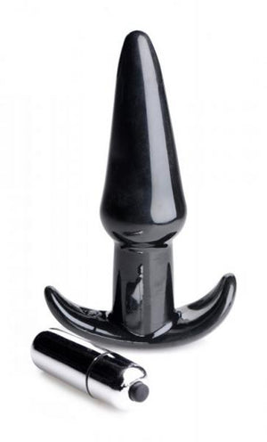 Smooth Vibrating Anal Plug Black