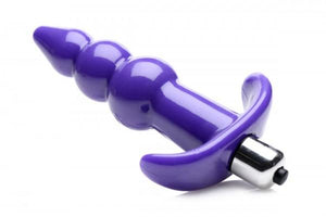 Ribbed Vibrating Butt Plug Purple