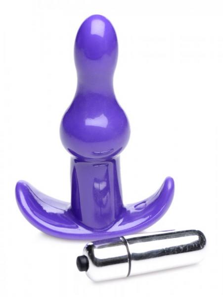 Bumpy Vibrating Anal Plug Purple