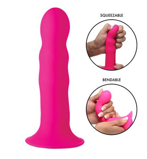 Squeeze It Squeezable Wavy Dildo Pink