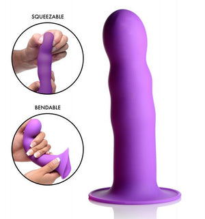 Squeeze It Squeezable Wavy Dildo Purple