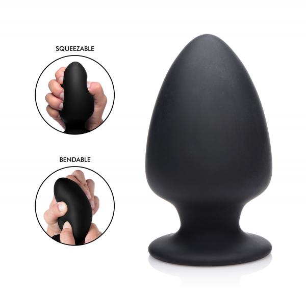 Squeezable Silicone Anal Plug Black Large