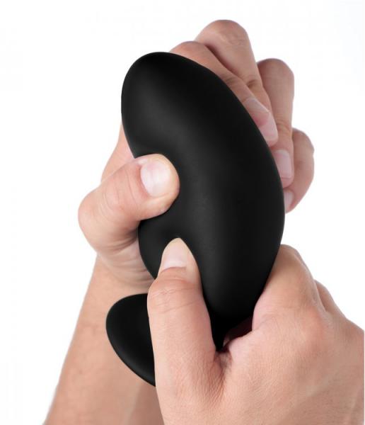 Squeezable Silicone Anal Plug Black Large