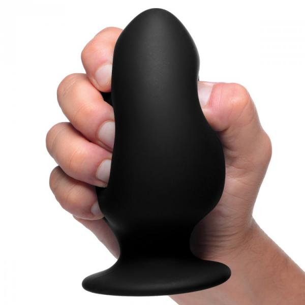 Squeezable Silicone Anal Plug Black Large