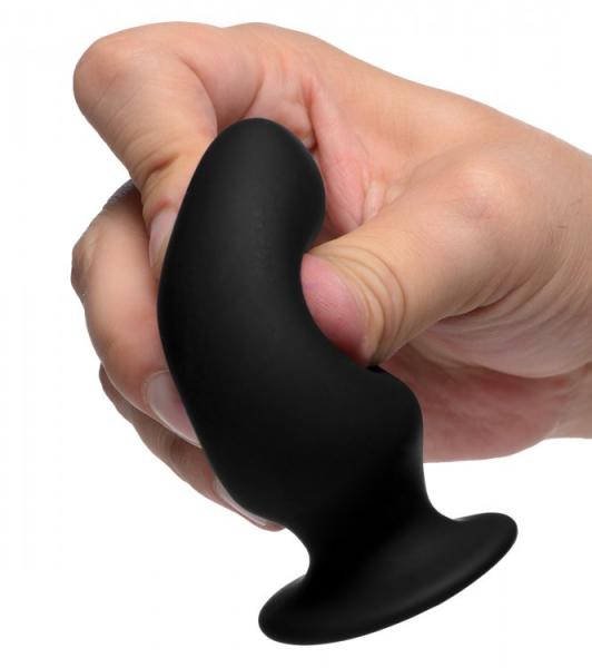 Squeezable Silicone Anal Plug Small Black