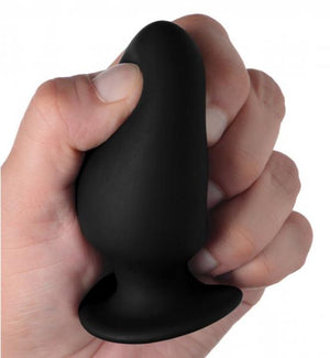 Squeezable Silicone Anal Plug Small Black