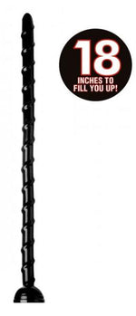 Hosed Swirled 18 Inches Thin Anal Snake Black