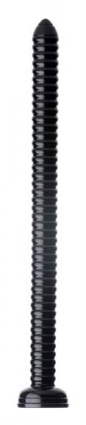 Hosed Ribbed 19 Inches Anal Dildo Black