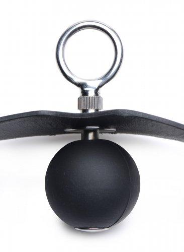 Eyelet Ball Gag Black Leather O/S