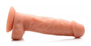Power Pecker 7 Inch Silicone Dildo With Balls Flesh