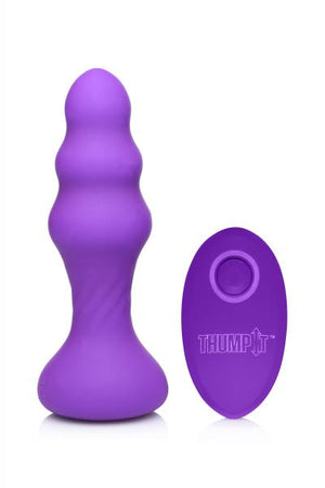 7x Slim Ribbed Thumping Silicone Anal Plug