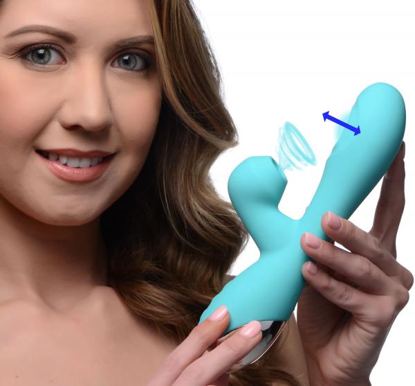 10x Silicone Suction Rabbit Vibrator Teal