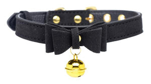 Golden Kitty Cat Bell Collar Black/Gold