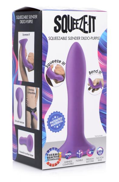 Squeezable Slender Dildo Purple