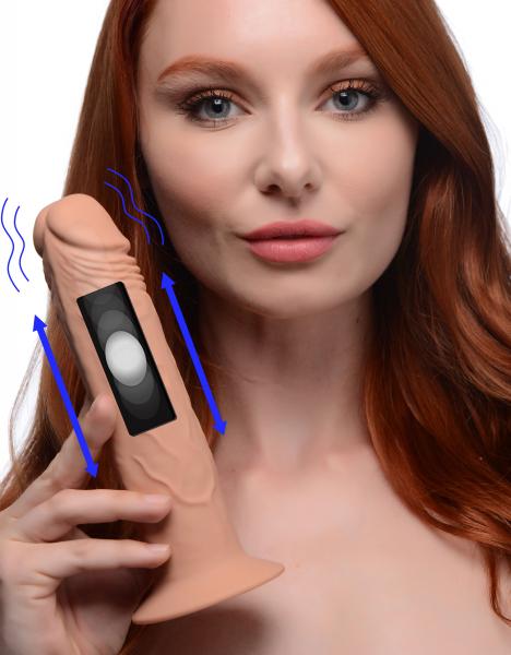 7x Remote Control Vibrating And Thumping Dildo Medium