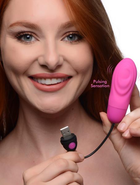7x Pulsing Rechargeable Silicone Vibrator Pink