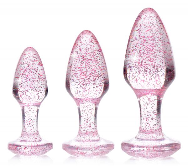 Glitter Gem Anal Plug Set Pink