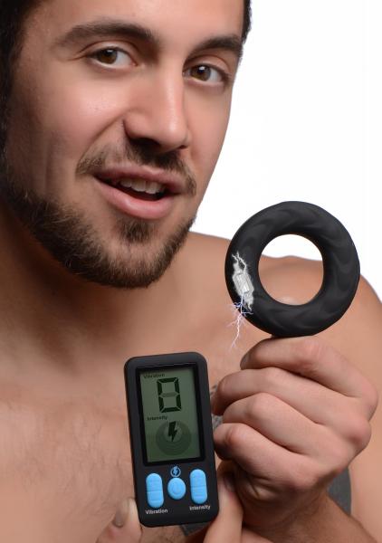 E Stim Pro Silicone Vibrating Cock Ring With Remote Control