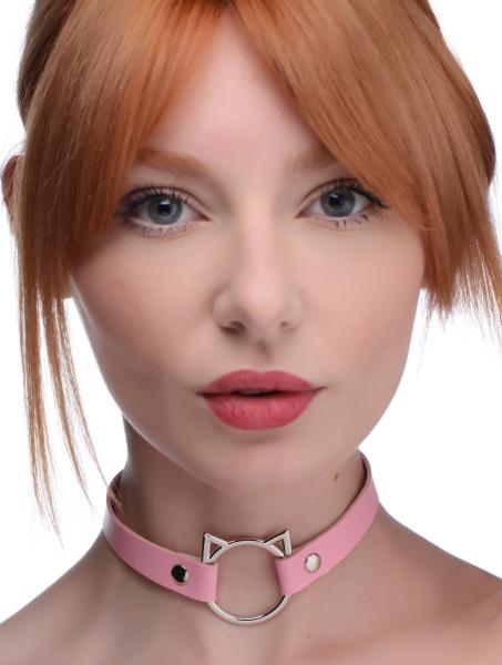 Kinky Kitty Ring Slim Choker Pink