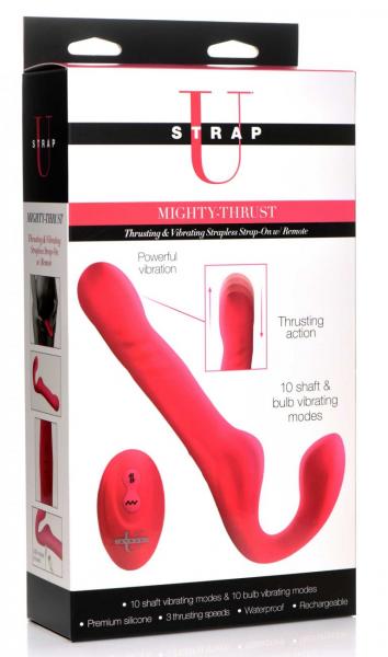 30x Thrusting And Vibrating Strapless Strap On With Remote Control