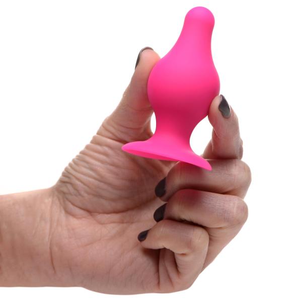 Squeezable Tapered Small Anal Plug Pink