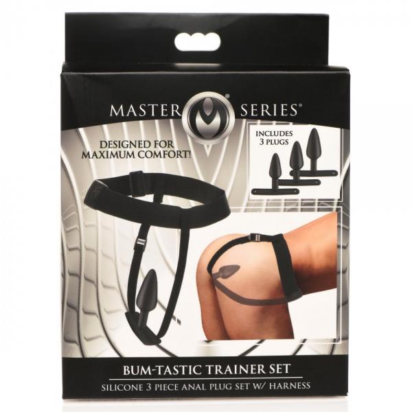 Bum Tastic Trainer Set Silicone 3 Piece Anal Plug Set With Harness