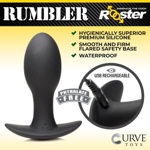 Rumbler Vibrating Silicone Butt Plug Large