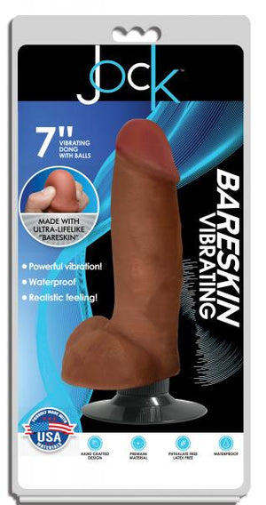 Jock Dark Bareskin Vibrating Dildo With Balls 7 Inch