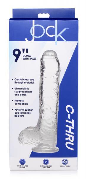 Jock C Thru Slim Dong W/Balls 9 Clear