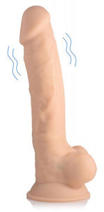 9 Inch Silexpan Hypoallergenic Silicone Vibrating Dildo Light