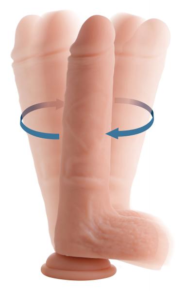 Vibrating And Rotating Remote Control Silicone Dildo With Balls 8 Inch