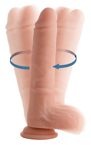 Vibrating And Rotating Remote Control Silicone Dildo With Balls 8 Inch
