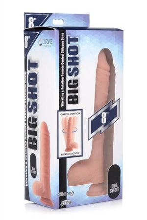 Vibrating And Rotating Remote Control Silicone Dildo With Balls 8 Inch