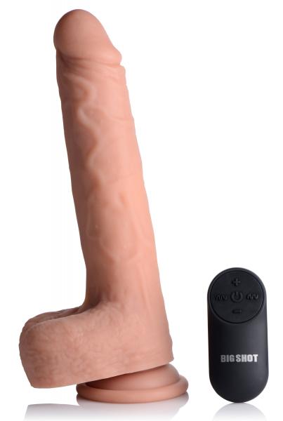 Vibrating & Thrusting Remote Control Silicone Dildo 10 Inch